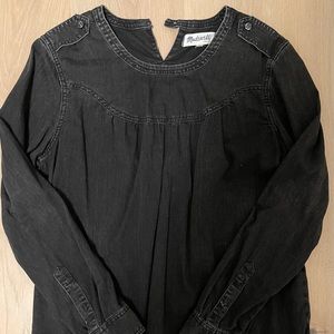 Madewell, black denim peasant blouse!